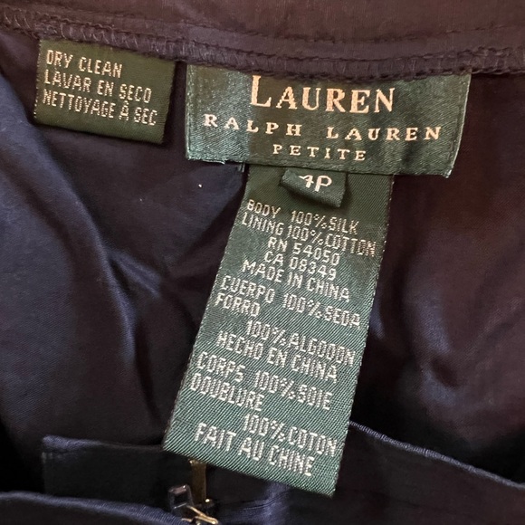 Lauren Ralph Lauren Navy Blue Silk Pants Lined Women’s 4P Petite 4 - Picture 2 of 10